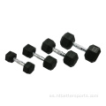 Fitness de gimnasio Hex de goma pesada Hexagonal Dumbbell